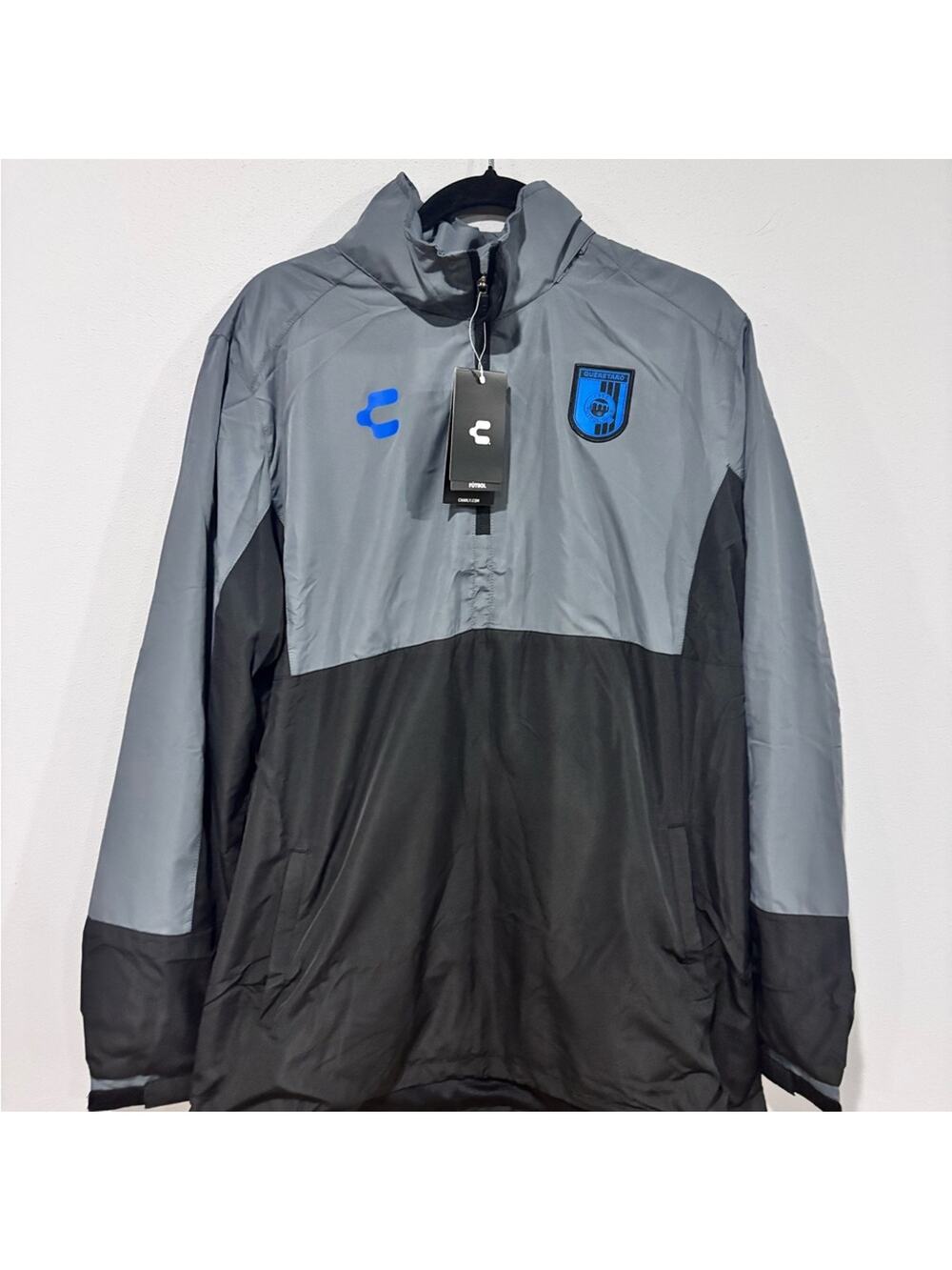 Querétaro FC Gray and Black Windbreaker Jacket